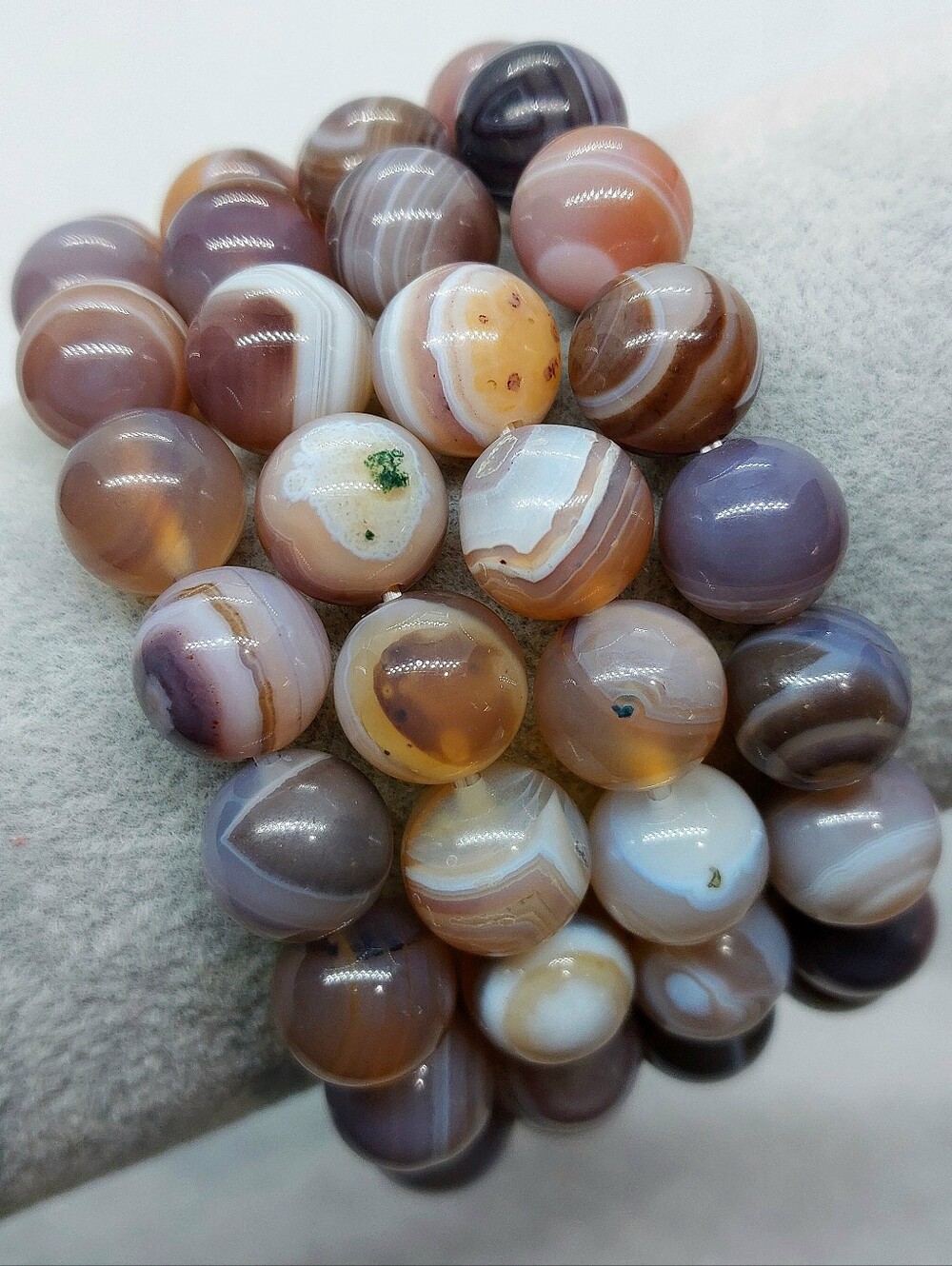 🩶 10mm Natural Dendritic Botswana Agate Bracelets